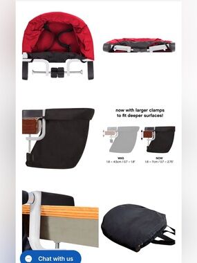 Mountain Buggy Pod Red Portable Hook-On High Chair